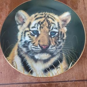 Tiger pup collectible vintage plate.
